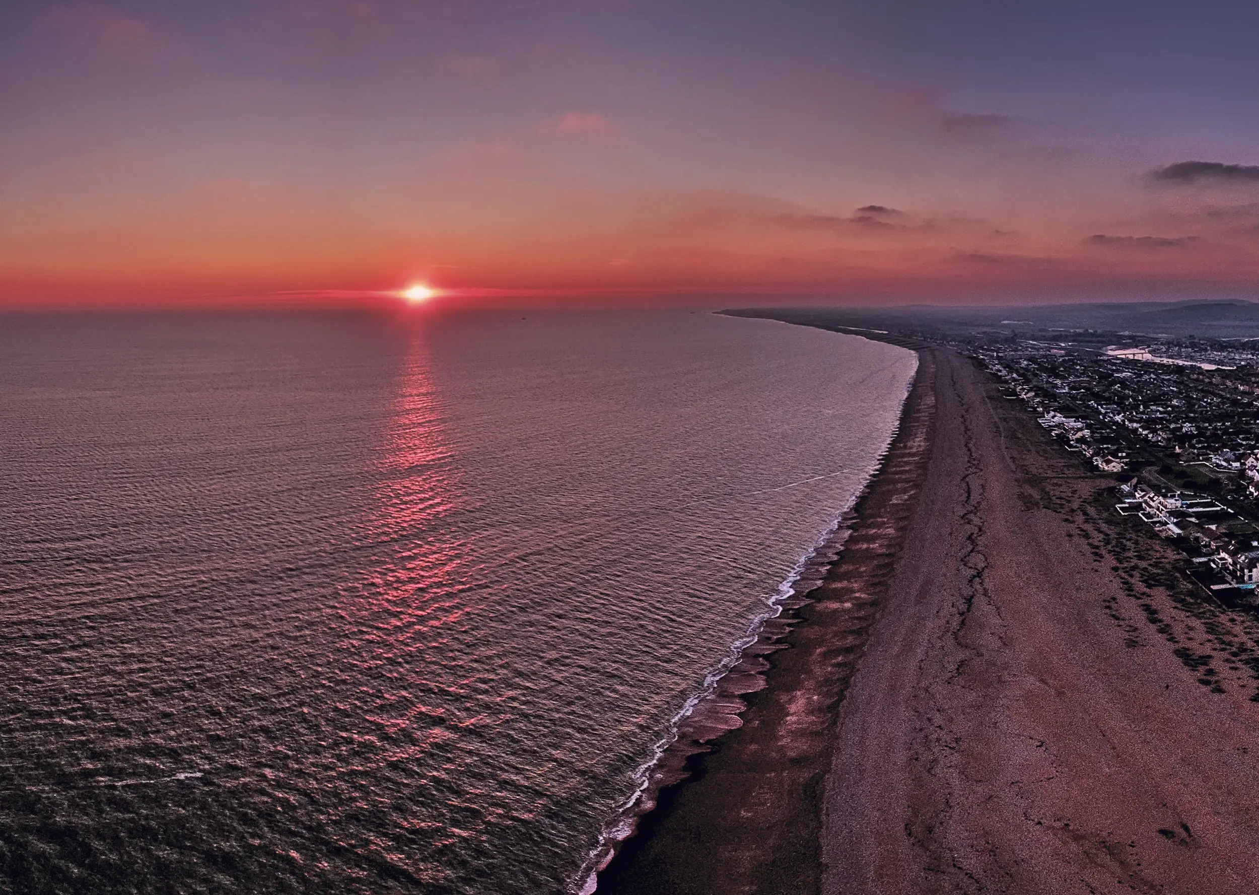 Winter sunset over Shoreham Beach